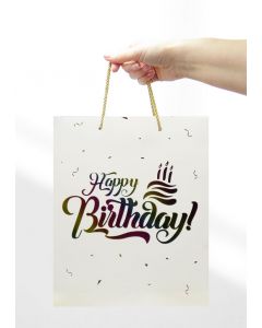 KESA UKRASNA L 26x32x10 OP1723 HAPPY BIRTHDAY HOLOGRAM WY